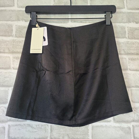 Commense Dresses & Skirts - Commense Black Satin Mini Skirt Size XS NEW Classic Party Night Out